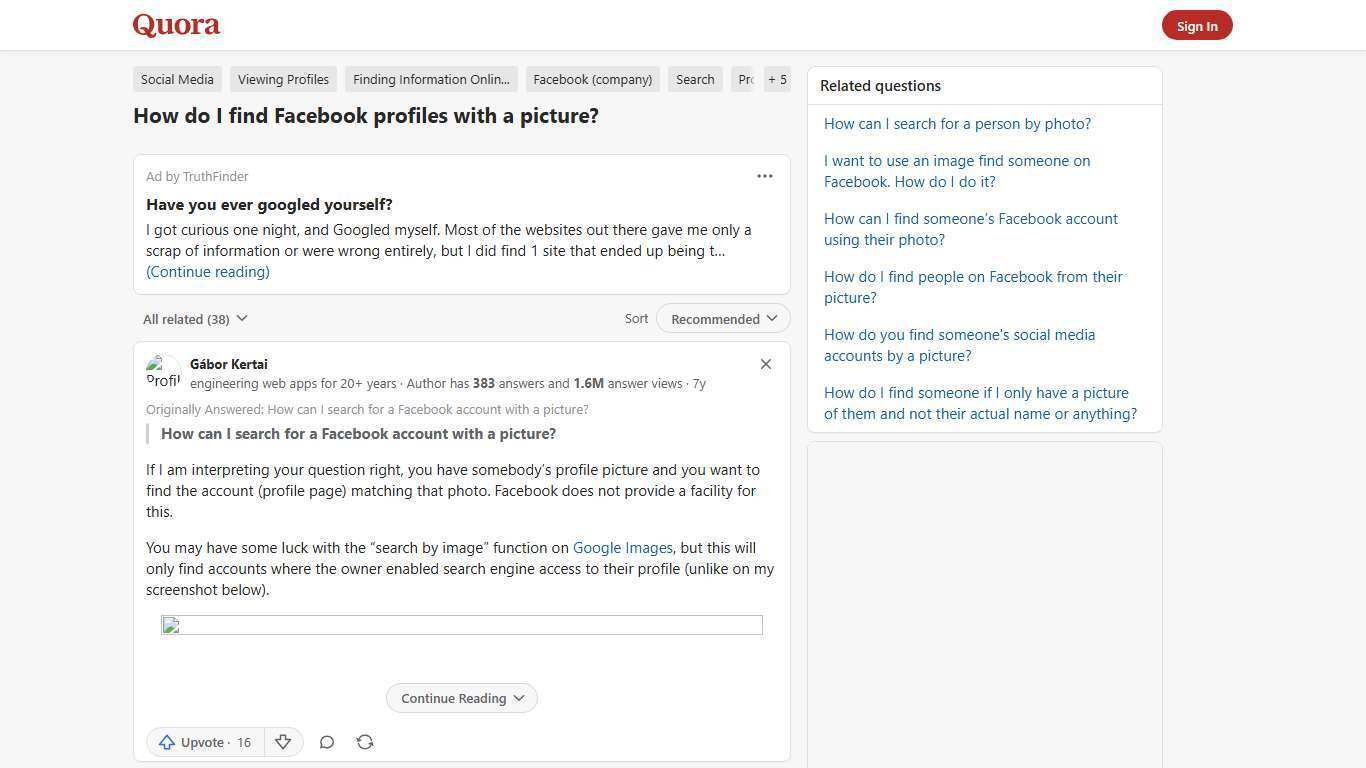 How to find Facebook profiles with a picture - Quora